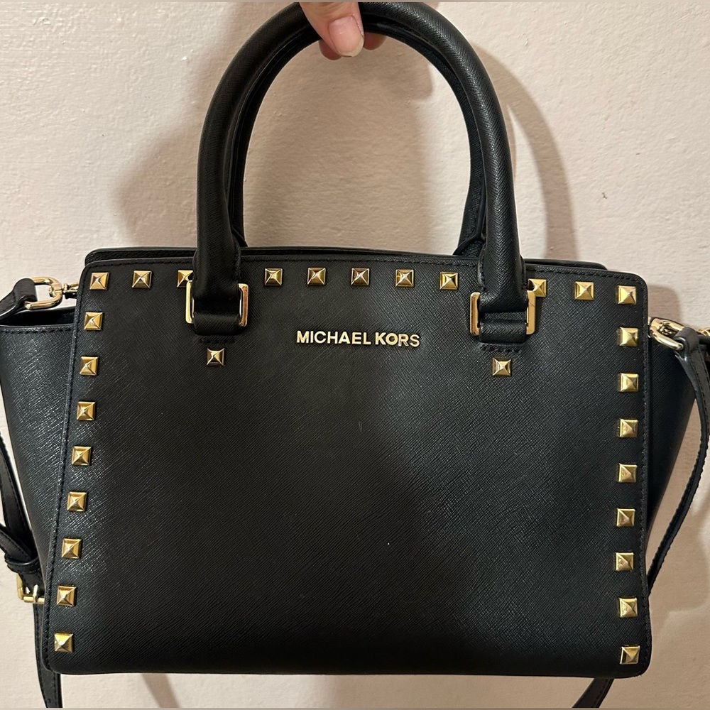 Michael Kors Studded Selma Satchel Purse